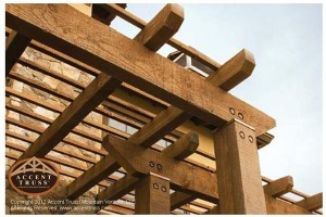 Timber frame trellis.