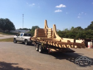 Heavy timber on the road. When we ship we are careful to package and strap loads so the product arrives to you just as it left our shop.